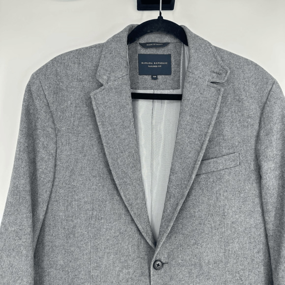 Banana Republic Men’s 42R Tailored Fit Blazer Sport Coat Grey 2 Button Cotton - Picture 2 of 15